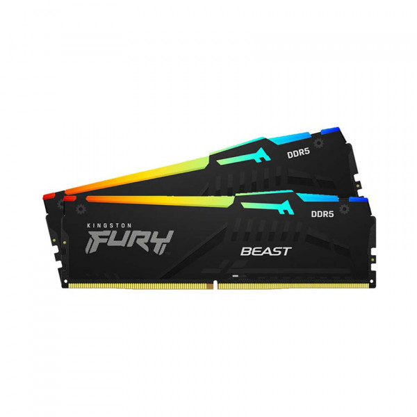 RAM KINGSTON 64GB 5200MT/s DDR5 CL40 DIMM (Kit of 2) FURY Beast RGB XMP KF552C40BBAK2-64				