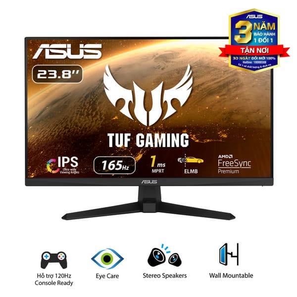 Màn hình Asus TUF Gaming VG249Q1A (Màn gaming/ 23.8Inch/ Full HD/ 1ms/ 165Hz/ IPS/ Tích hợp Loa)