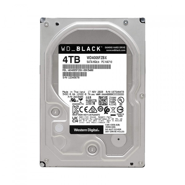 HDD WD 4TB Black 3.5 inch, 7200RPM, SATA3, 256MB Cache (WD4005FZBX)				