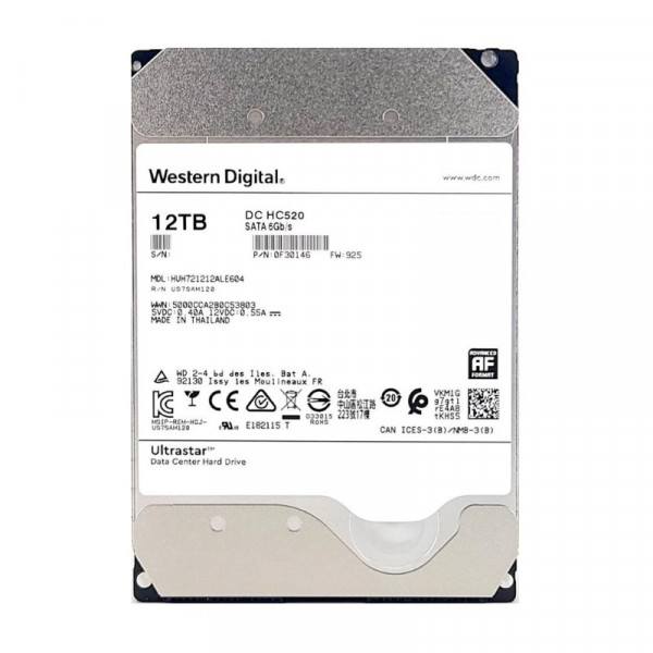 HDD WD Ultrastar 12TB 256MB 7200RPM SATA ULTRA 512E SE DC H520_0F30146