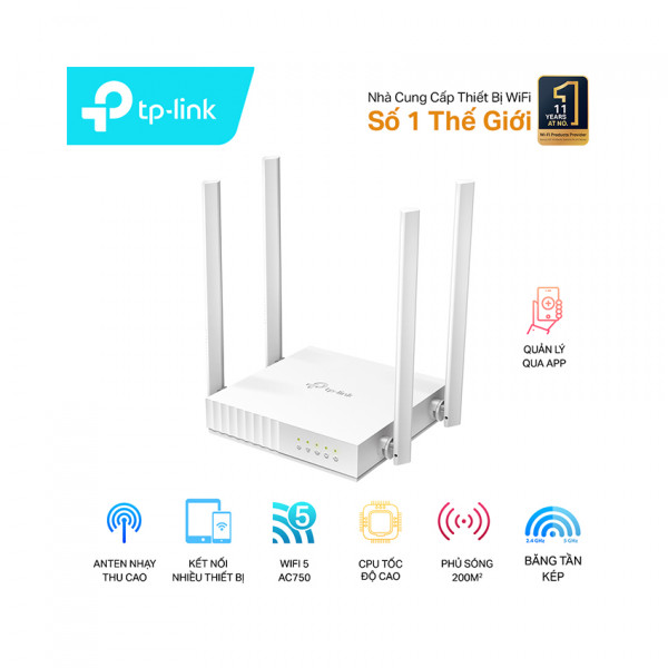 BỘ PHÁT WIFI TP-LINK ARCHER C24 TỐC ĐỘ AC750MBPS