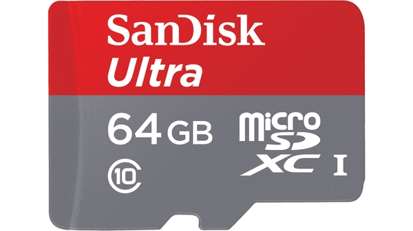 Thẻ nhớ 64GB SanDisk Ultra microSDXC, C10, UHS-1, 100MB/s R, 3x5,Dimesion: 14.99 x 10.92 x 1.02mm