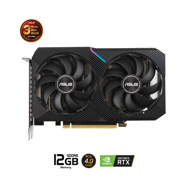 Card màn hình VGA ASUS Dual RTX 3060 12GB OC 2 Fan V2 (DUAL-RTX3060-O12G-V2)