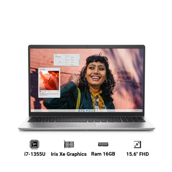 Laptop Dell Inspiron 3530 i7U161W11SLU (i7 1355U/ 16GB/ 1TB SSD/ 15.6 inch FHD/ Win 11/ Office 2024 / Silver/ 1Y)