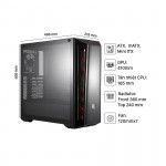 Vỏ Case Cooler Master MasterBox MB520 TG Red Trim (Mid Tower/Màu Đen)