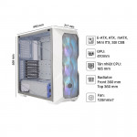 Vỏ Case Cooler Master MasterBox TD500TG Mesh White ARGB (Mid Tower/Màu trắng/Led ARGB/Mặt lưới)